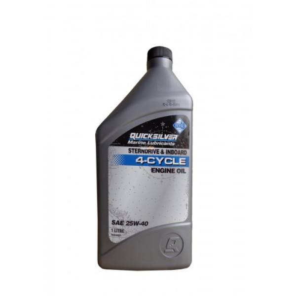 Масло Quicksilver Sterndrive & Inboard 4-stroke 25W-40 synthetic blend 1л 92-8M0086226 в Ангарске